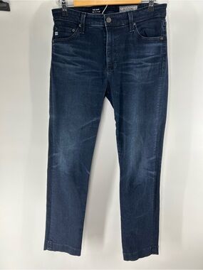 Ag Adriano Goldschmied Women's Slim Straight Jeans in Dark Blue